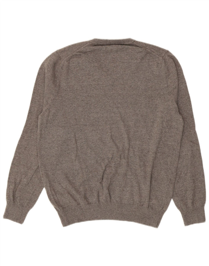 Maglione da uomo Marks & Spencer con scollo a V, grande cotone grigio