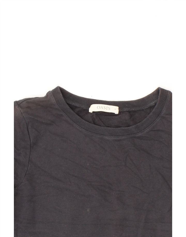 OASIS Womens Sweatshirt Jumper UK 14 Medium Black Colourblock Cotton Vintage Oasis and Second-Hand Oasis from Messina Hembry 