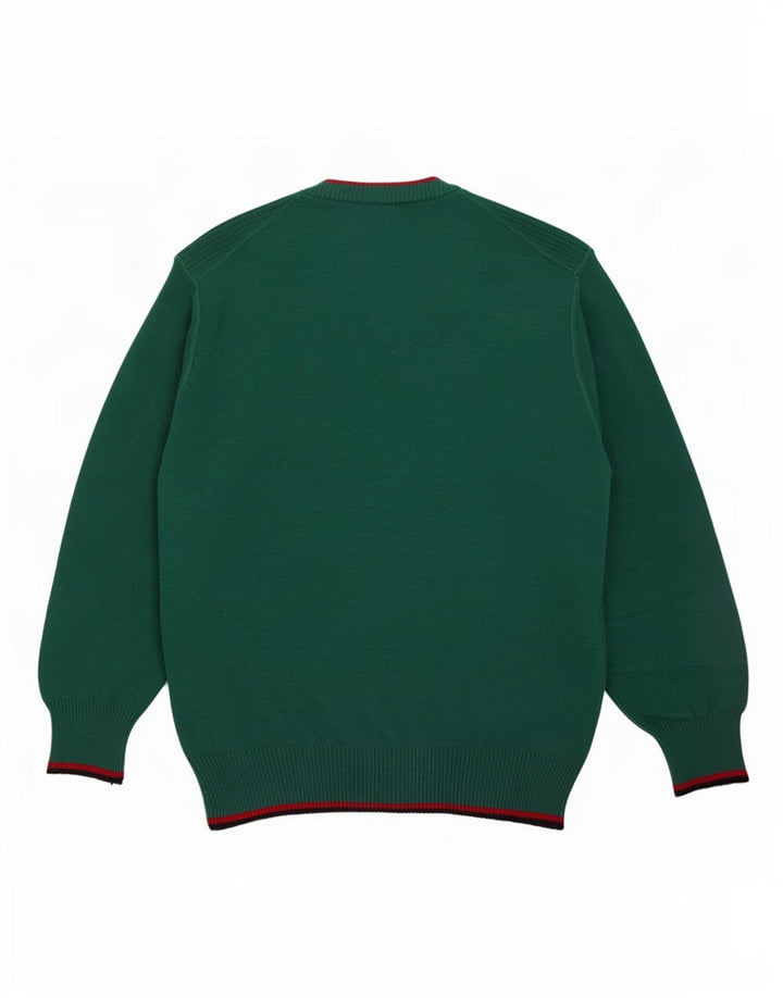 Maglione maglione girocollo con grafica vintage da uomo grande verde