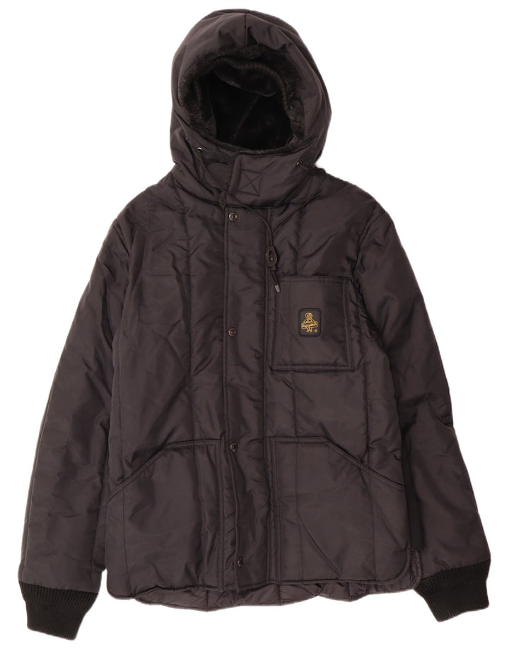 Giacca imbottita con cappuccio da uomo Refrigiwear UK 52 Large nera in poliammide invernale