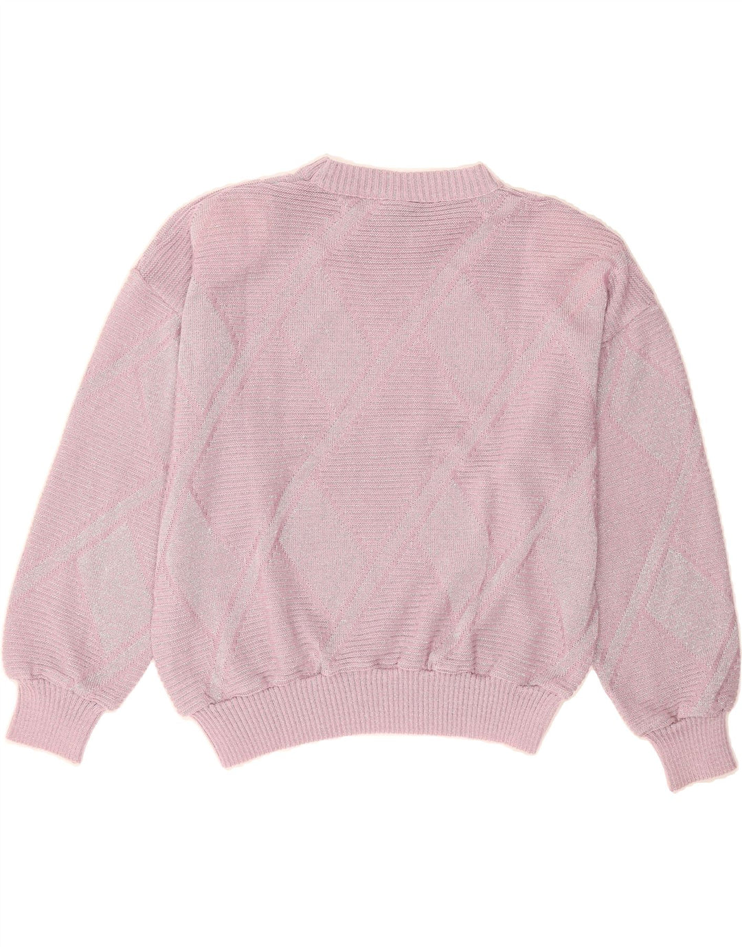CANDA Womens Crew Neck Jumper Sweater IT 50 XL Purple Argyle/Diamond Vintage Canda and Second-Hand Canda from Messina Hembry 