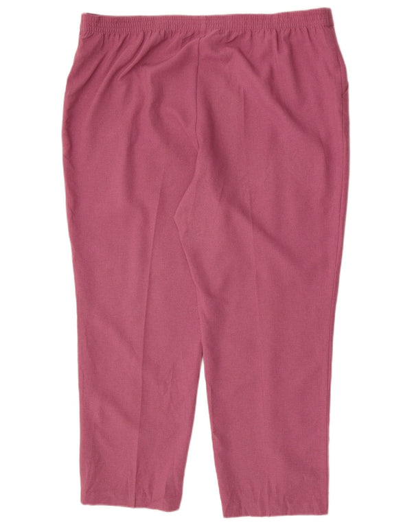 Pantaloni casual slim da donna Marks & Spencer UK 20 2XL W40 L27 Rosa a quadri