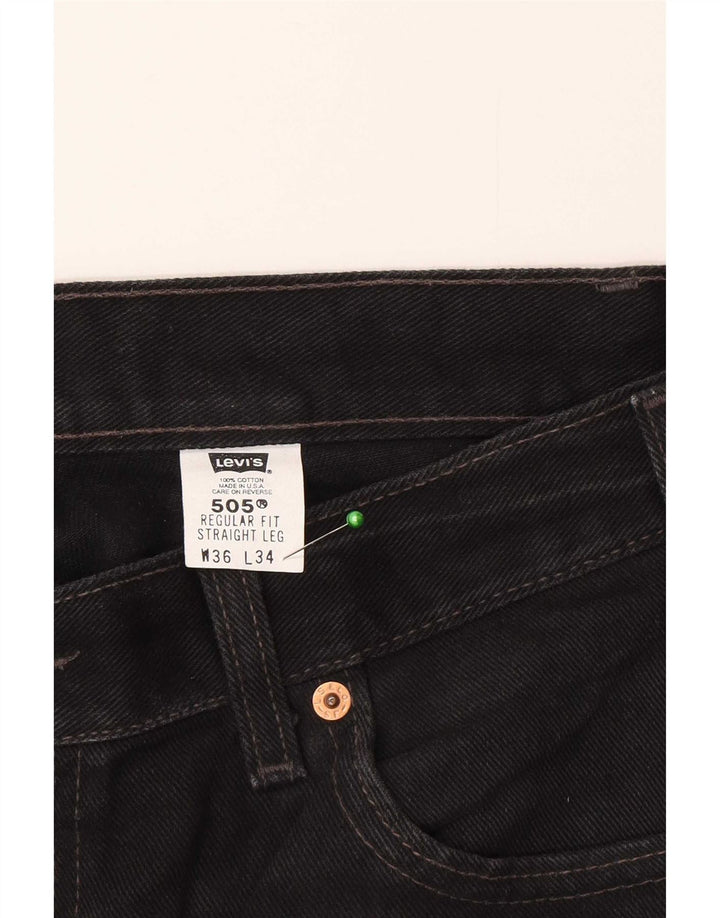 Jeans dritti da uomo Levi's 505 vestibilità regolare W36 L34 cotone grigio