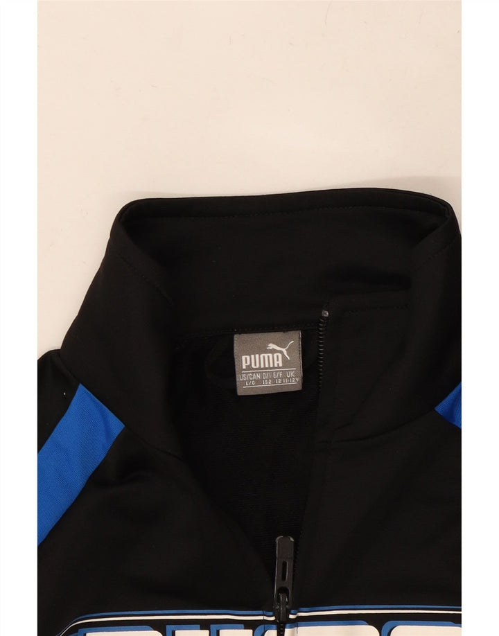 Giacca da ginnastica grafica PUMA da bambino 11-12 anni color block nero