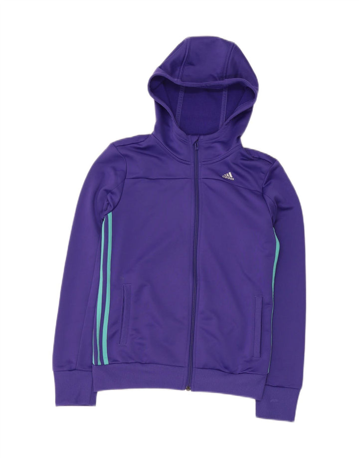 Felpa con cappuccio e zip ADIDAS per ragazzi 13-14 anni in poliestere viola