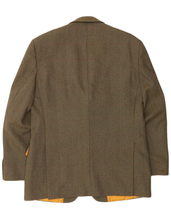 Giacca blazer da uomo a 2 bottoni Magee UK 42 XL lana a quadri marrone