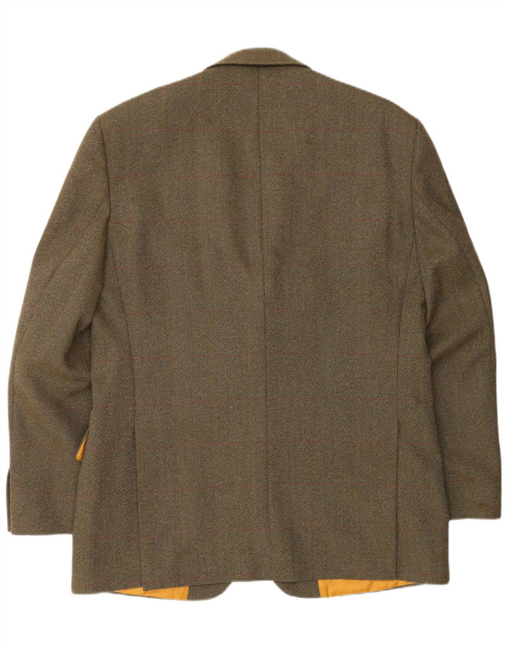 Giacca blazer da uomo a 2 bottoni Magee UK 42 XL lana a quadri marrone