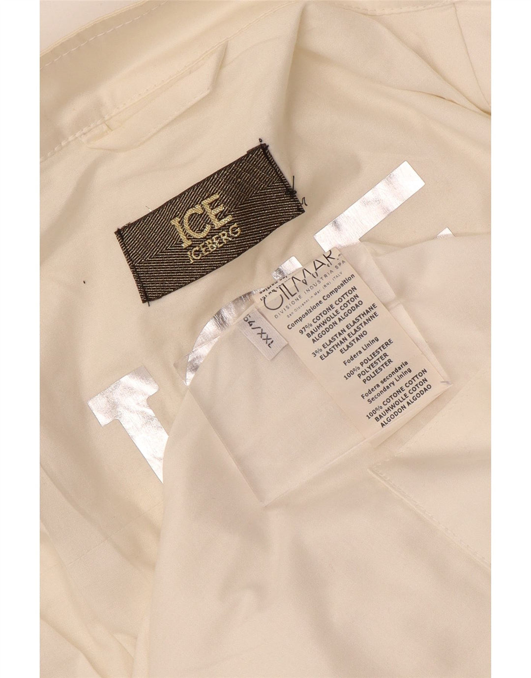 Giubbotto bomber da uomo ICEBERG UK 44 2XL Cotone bianco