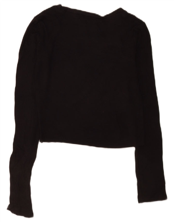 Top corto da donna Zara a maniche lunghe UK 10 piccolo in viscosa nera