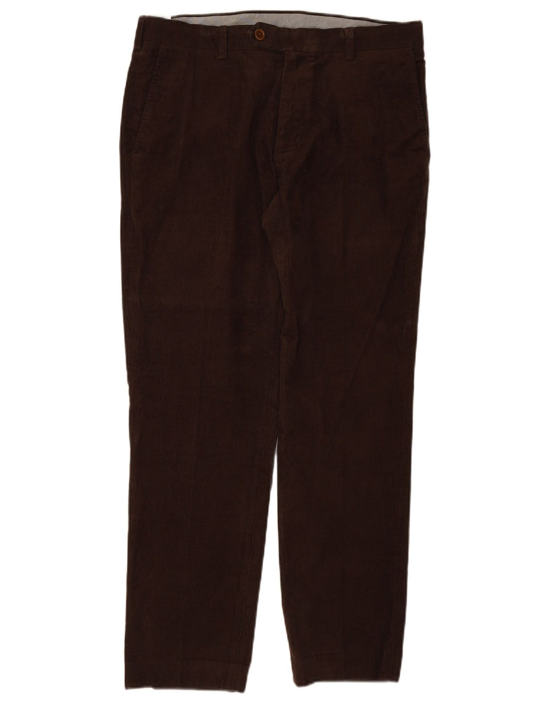 BROOKS BROTHERS Pantaloni da abito dritti da uomo W35 L30 in cotone marrone