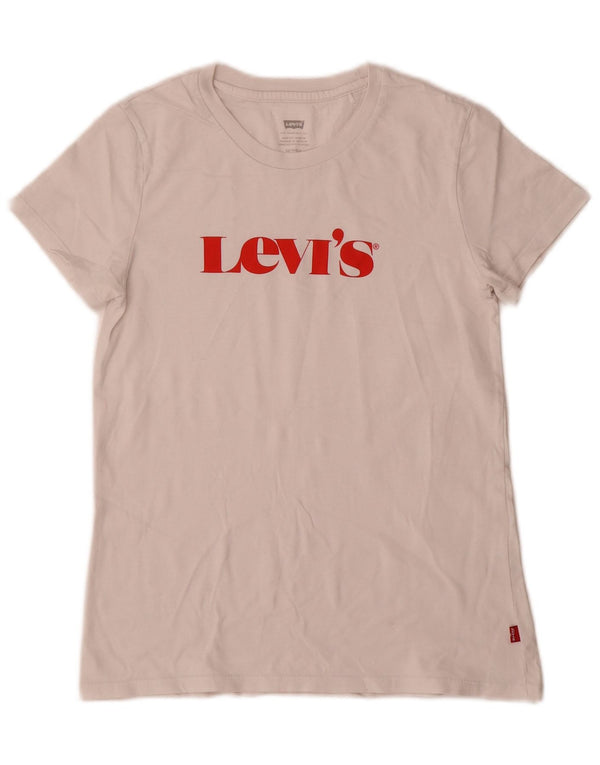 T-shirt grafica da donna Levi's Top UK 6 XS bianca