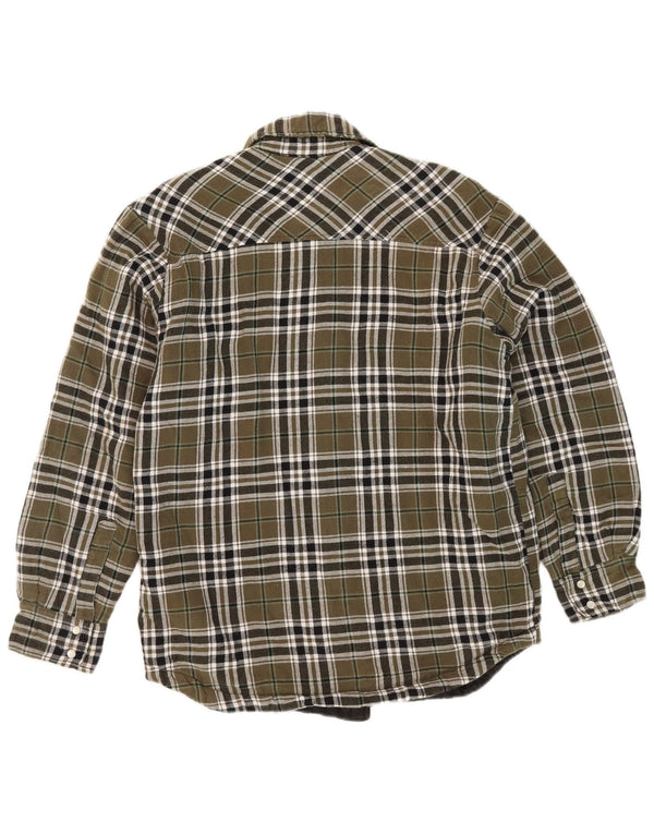 Dickies Camicia da uomo in flanella da boscaiolo, piccolo cotone a quadri kaki