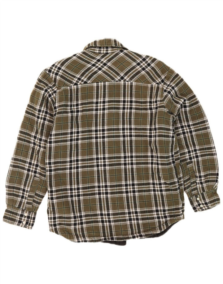 Dickies Camicia da uomo in flanella da boscaiolo, piccolo cotone a quadri kaki