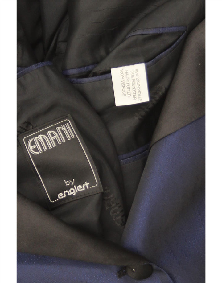 Giacca blazer da donna a 1 bottone UK 16 grande cotone blu navy