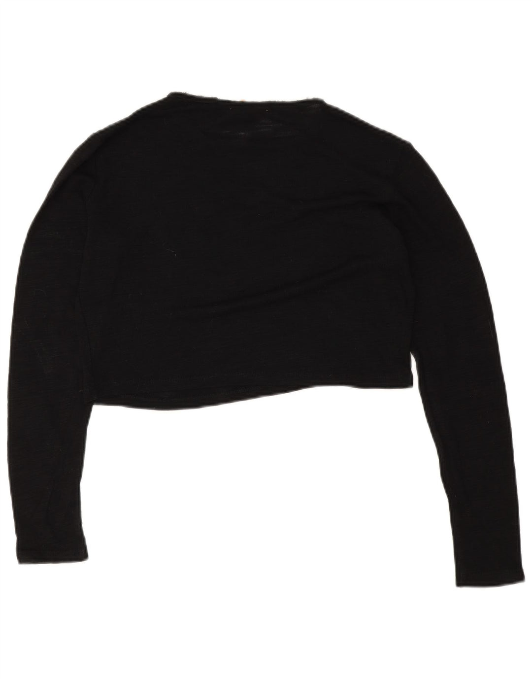 Zara Trafaluc Crop Top oversize da donna a maniche lunghe UK 10 Small Nero