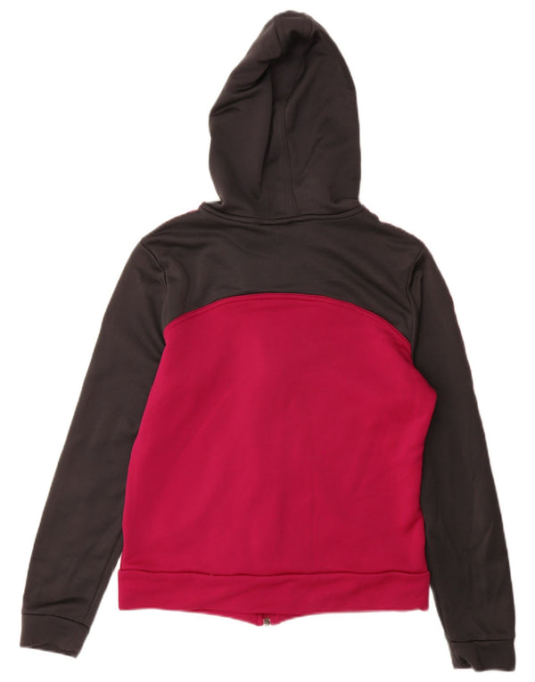 Maglione con cappuccio e zip da donna ADIDAS UK 16 Large Pink Colourblock