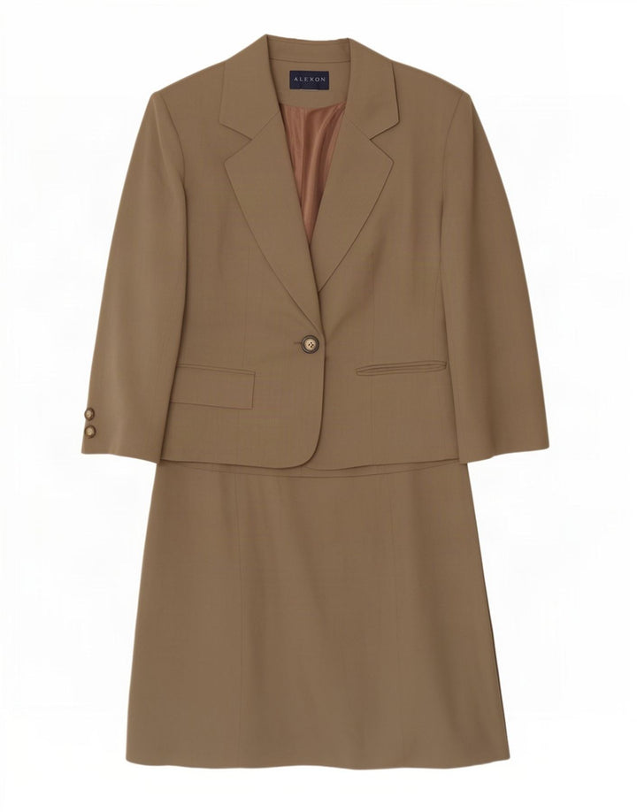 Set gonna ALEXON da donna a 1 bottone e 2 pezzi, UK 14 grande W30 Beige
