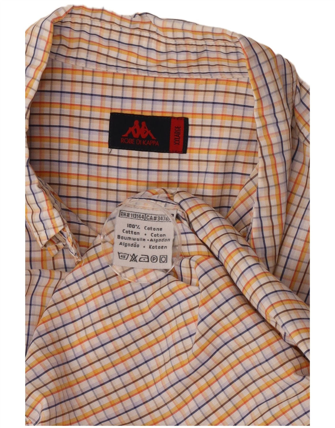 Camicia Kappa da uomo a maniche corte 2XL in cotone a quadri multicolore