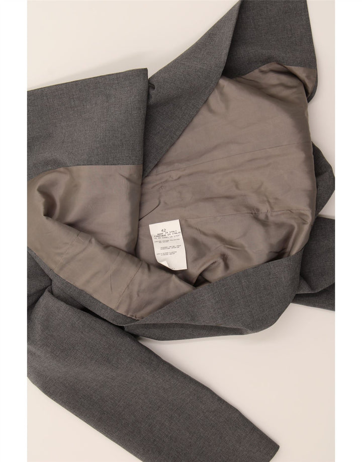 BENETTON Womens Double Breasted Blazer Jacket IT 42 Medium Grey Polyester Vintage Benetton and Second-Hand Benetton from Messina Hembry 