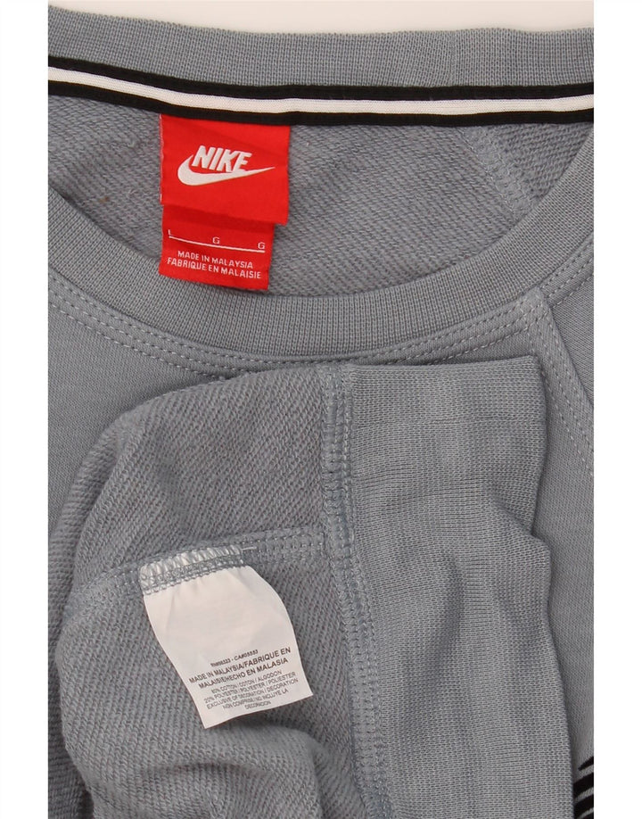 NIKE Womens Graphic Sweatshirt Jumper UK 14 Large Grey Cotton Vintage Nike and Second-Hand Nike from Messina Hembry 