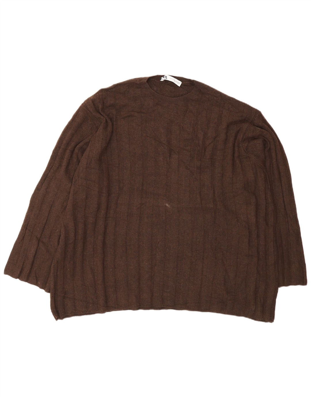 Maglione maglione girocollo da uomo, vestibilità ampia, marrone medio