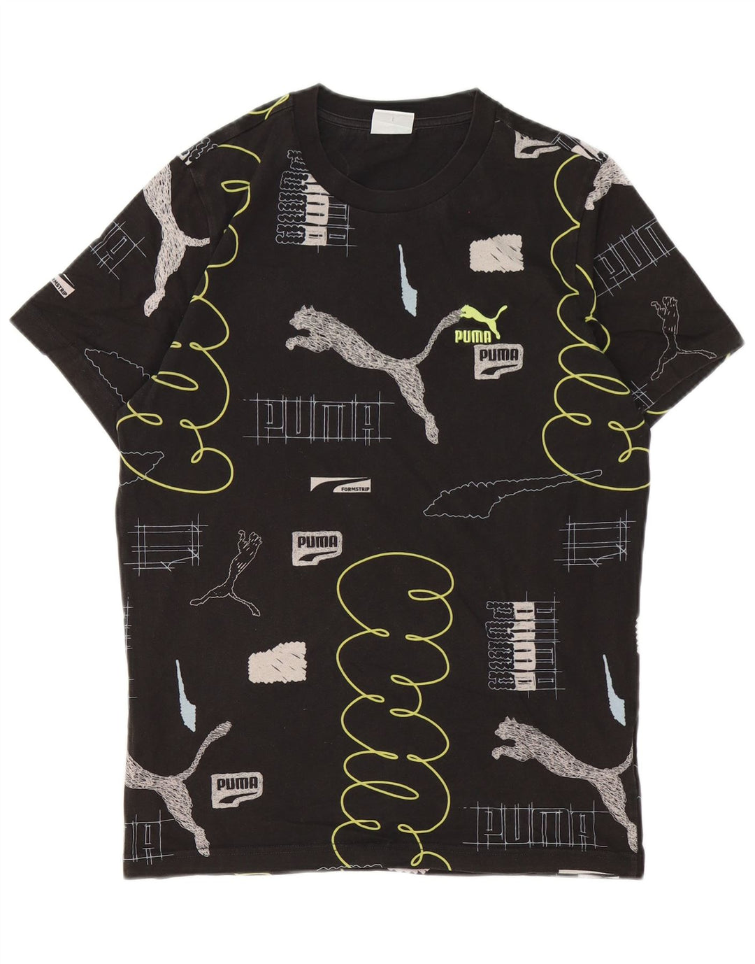 T-shirt grafica da uomo Puma Top Small in cotone nero
