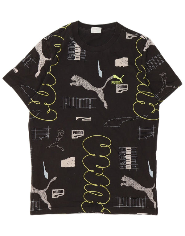 T-shirt grafica da uomo Puma Top Small in cotone nero