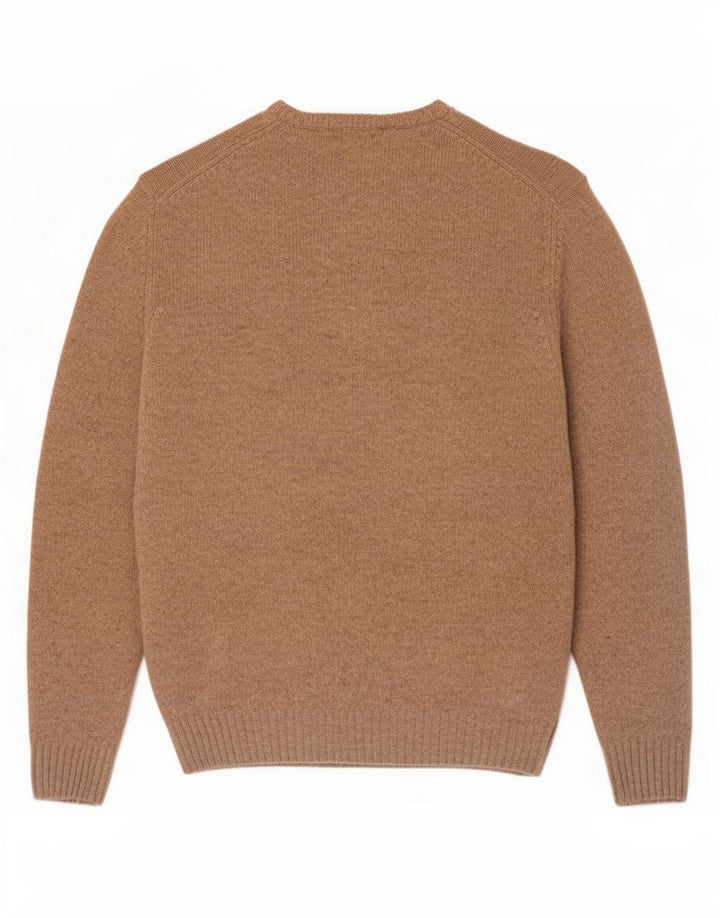 Marlboro Classics Maglione girocollo da uomo in lana d'agnello beige grande