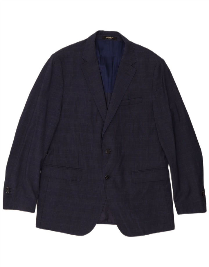 MASSIMO DUTTI Giacca blazer da uomo a 2 bottoni EU 56 XL blu navy pied de poule