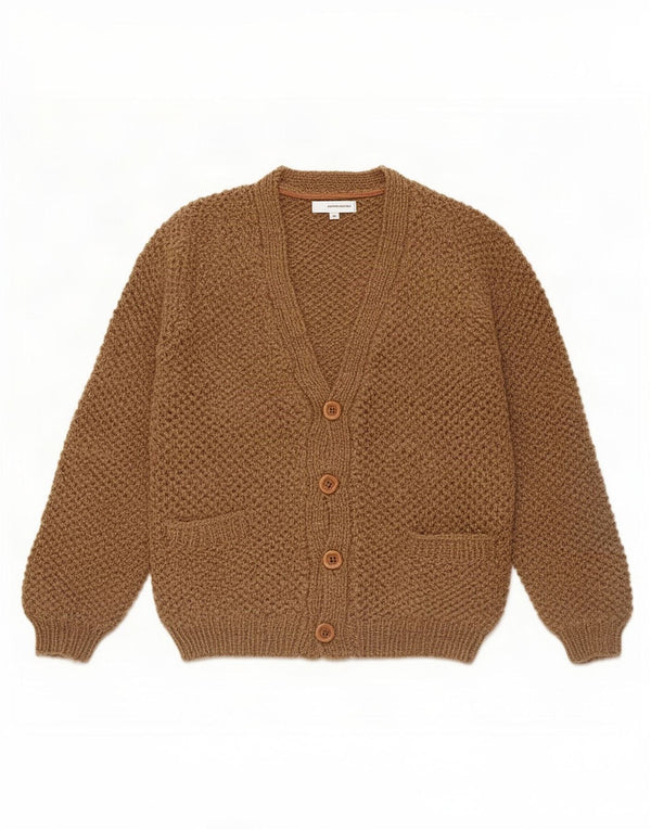 Maglione cardigan da uomo vintage piccolo marrone