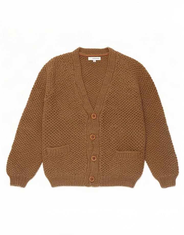 Maglione cardigan da uomo vintage piccolo marrone