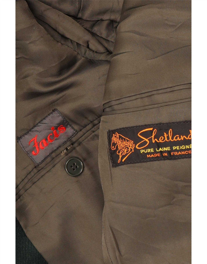 Giacca blazer da uomo a 2 bottoni Facis UK 36 piccola lana verde
