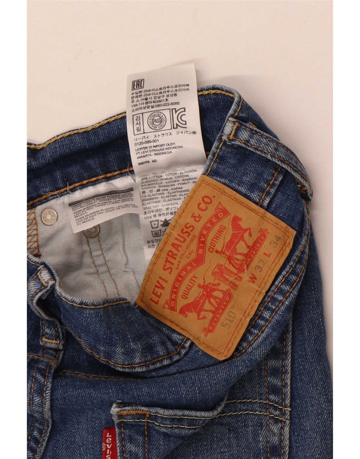 Pantaloncini di jeans Levi's 510 da uomo W32 in cotone blu medio