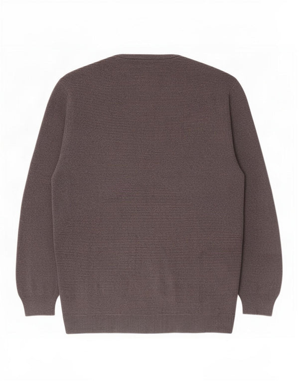 Maglione maglione girocollo da uomo Zara grande in cotone grigio