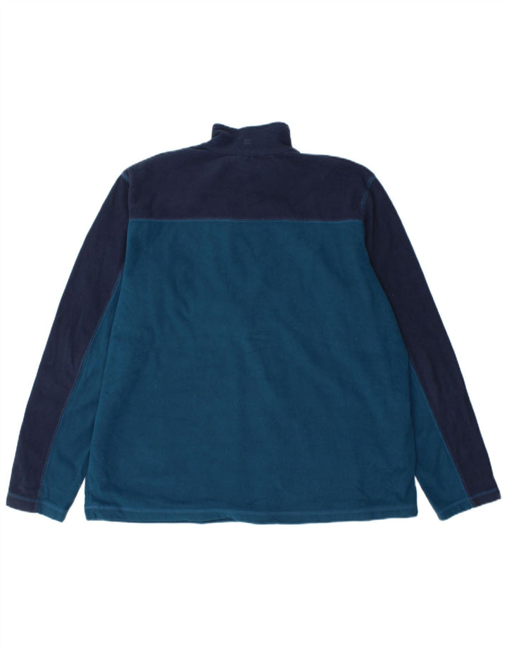 MOUNTAIN WAREHOUSE Maglione in pile da uomo con zip e collo grande color block blu