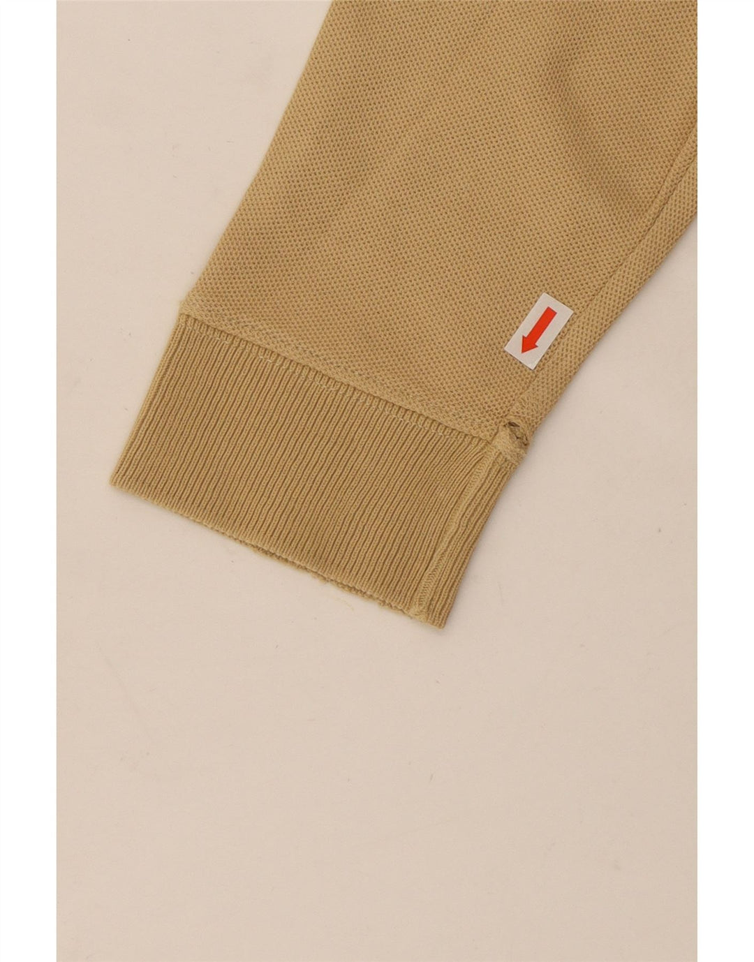 Polo da uomo a maniche lunghe Fila in cotone beige medio