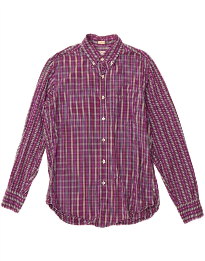 J. Crew Camicia da uomo su misura in cotone a quadri viola medio