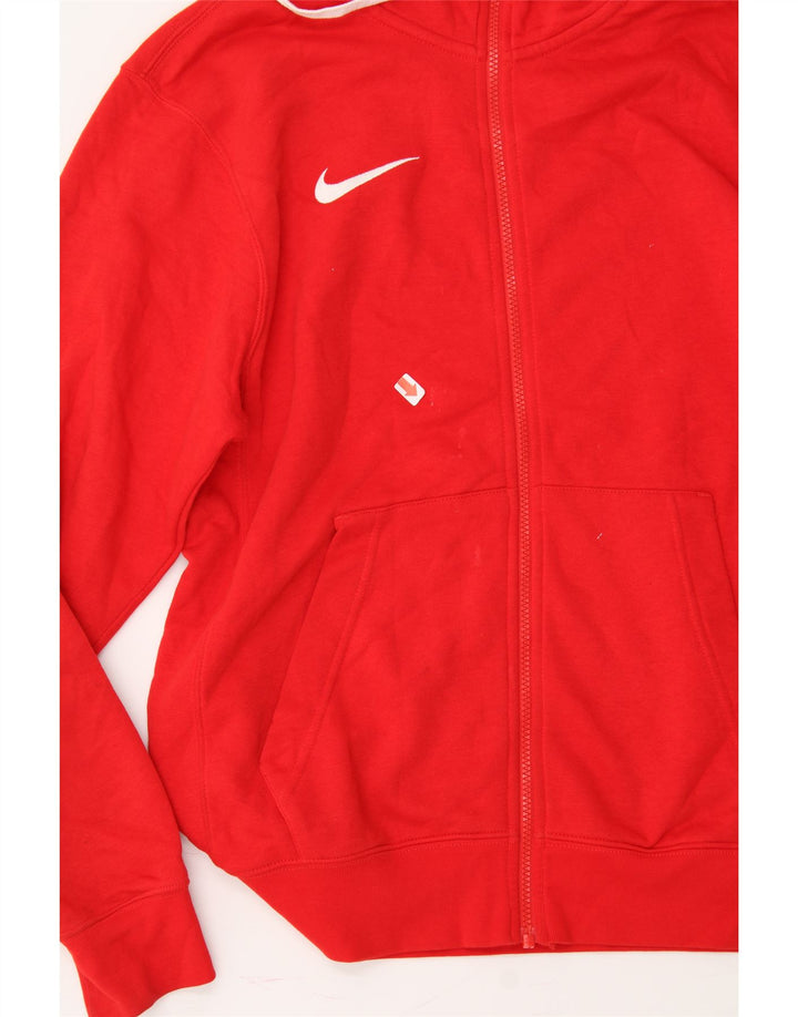 NIKE Mens Zip Hoodie Sweater Small Red Cotton Vintage Nike and Second-Hand Nike from Messina Hembry 