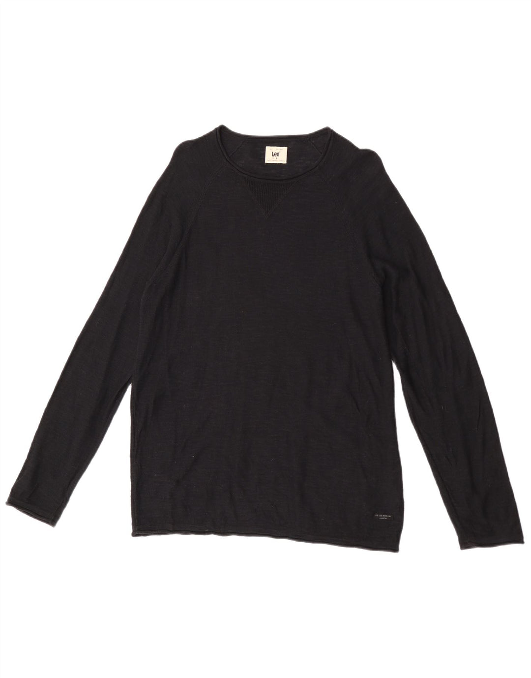 Maglione maglione girocollo da uomo Lee piccolo in cotone nero