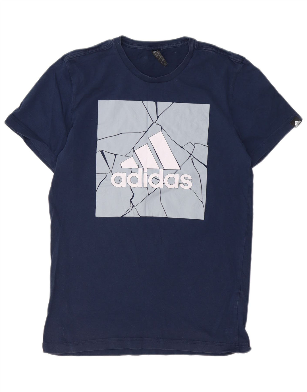 T-shirt grafica da uomo ADIDAS Top Small in cotone blu navy