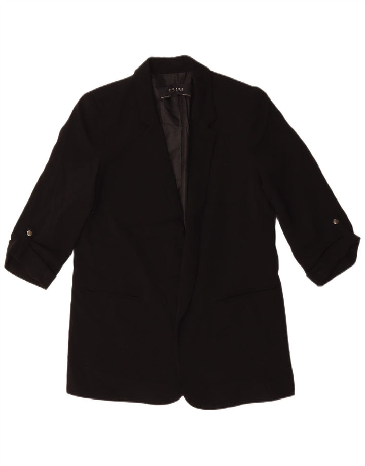 Giacca blazer aperta da donna con maniche a 3/4 Zara UK 14 media nera