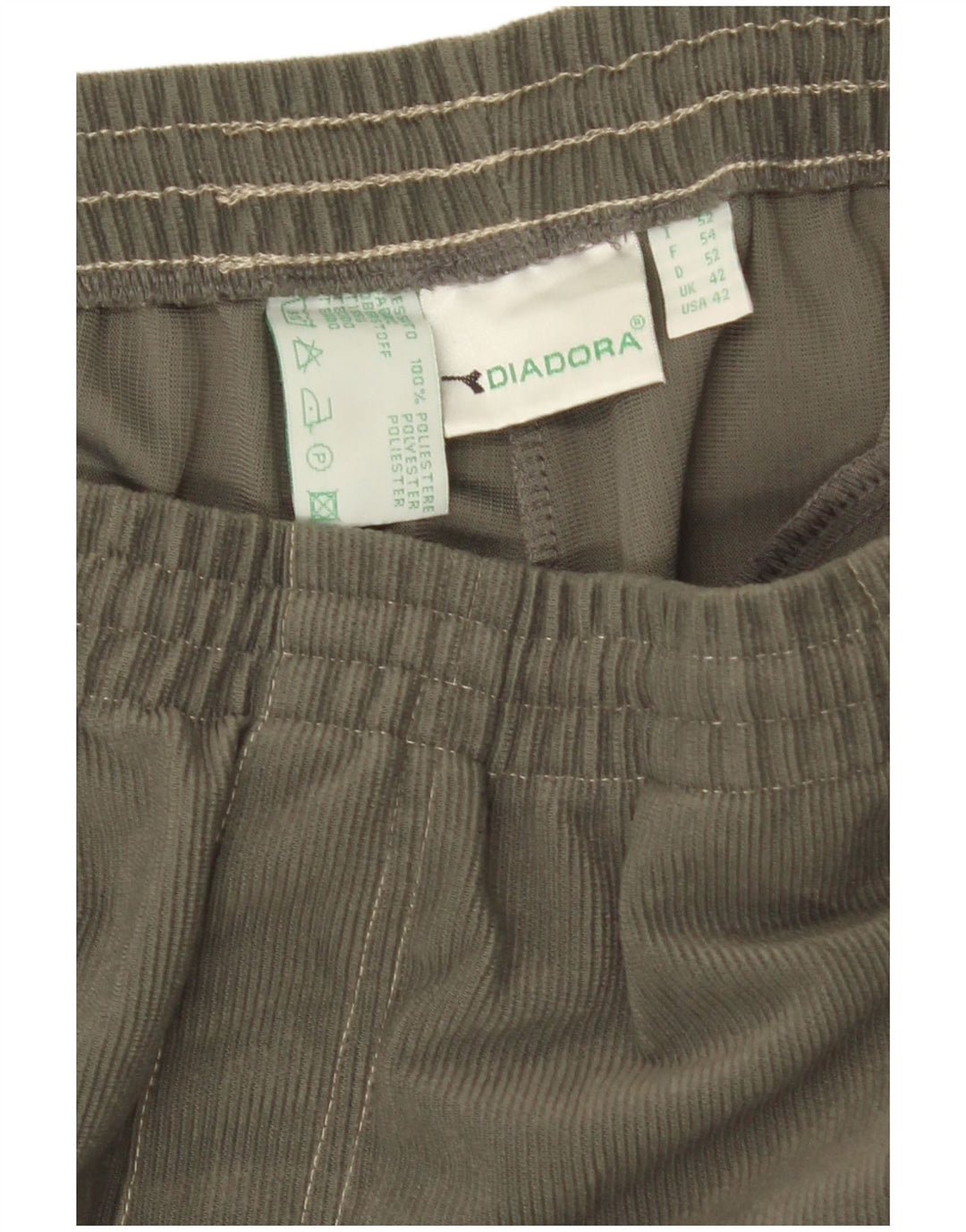 Pantaloni da tuta cargo da uomo Diadora UK 42 Large in poliestere kaki