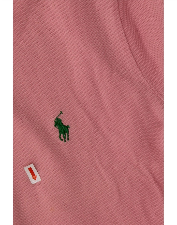 POLO RALPH LAUREN Polo da uomo a maniche lunghe su misura grande in cotone rosa