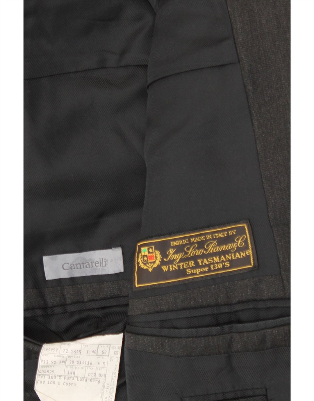 CANTARELLI Giacca blazer da uomo a 2 bottoni Loro Piana IT 58 4XL Grigio