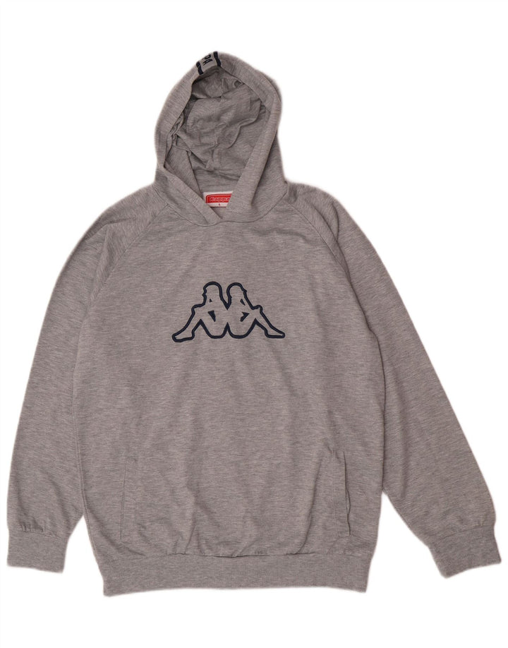 Maglione con cappuccio grafico da uomo Kappa, grande poliestere chiazzato grigio