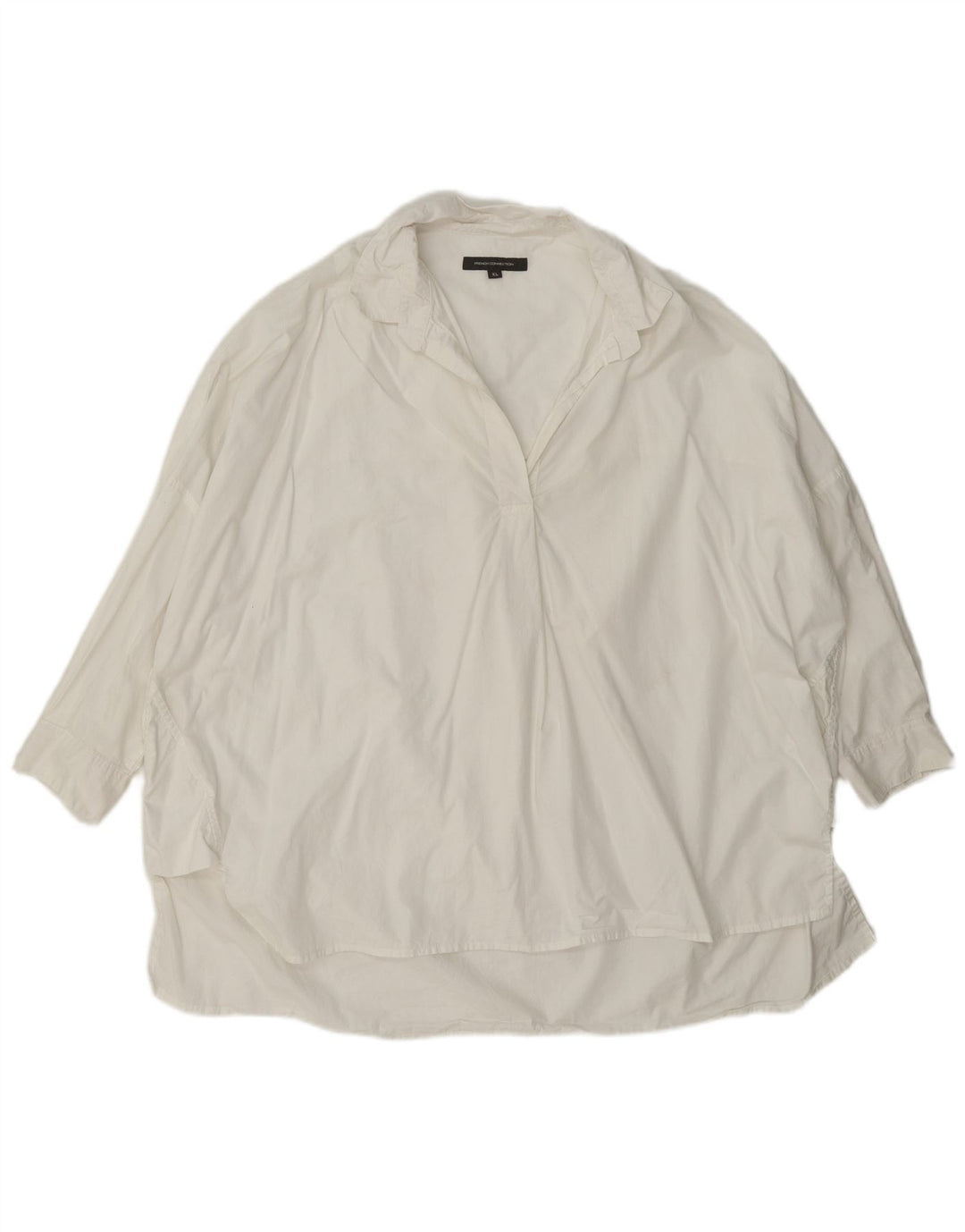 Camicia pullover oversize da donna con maniche a 3/4 French Connection UK 18 XL Bianca