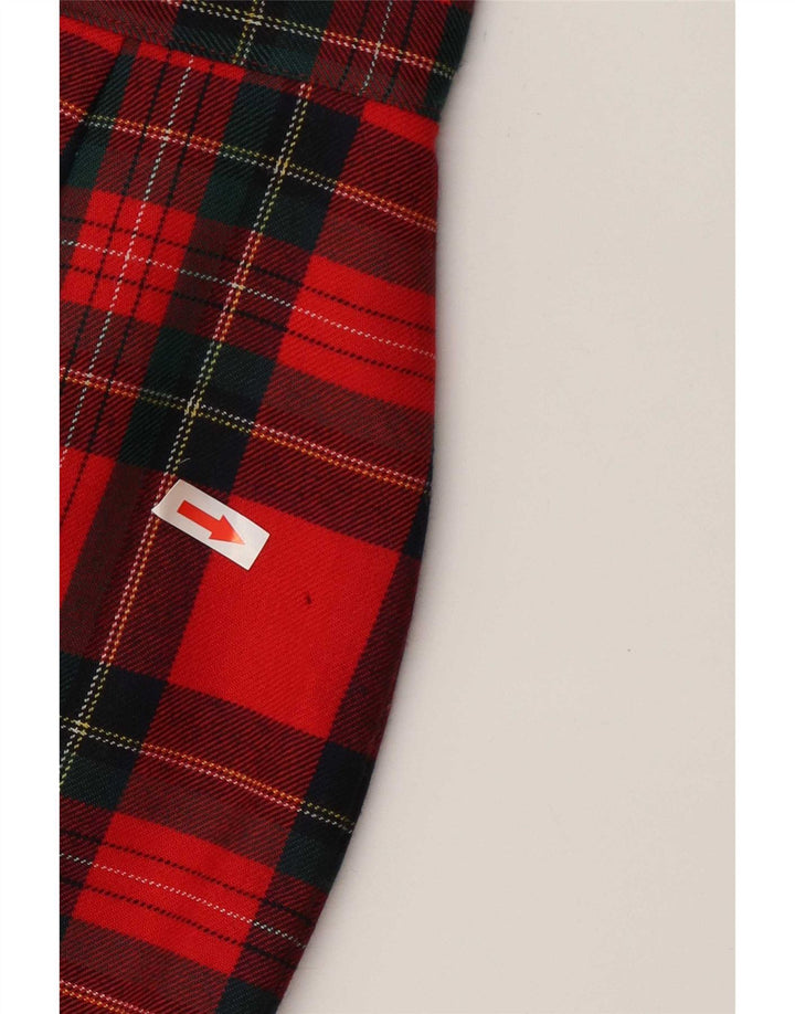 Gonna a tubino vintage da donna W26 piccola scozzese rossa