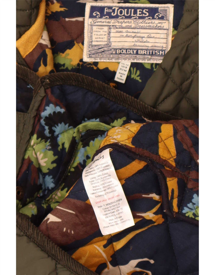 Giacca trapuntata da donna Joules UK 12 cotone kaki medio