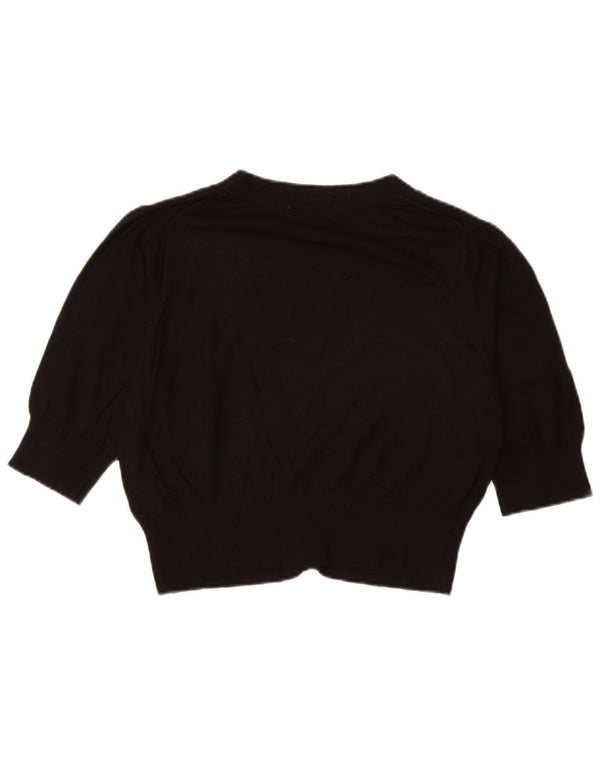 Maglione cardigan corto da donna Marks & Spencer UK 14 medio nero