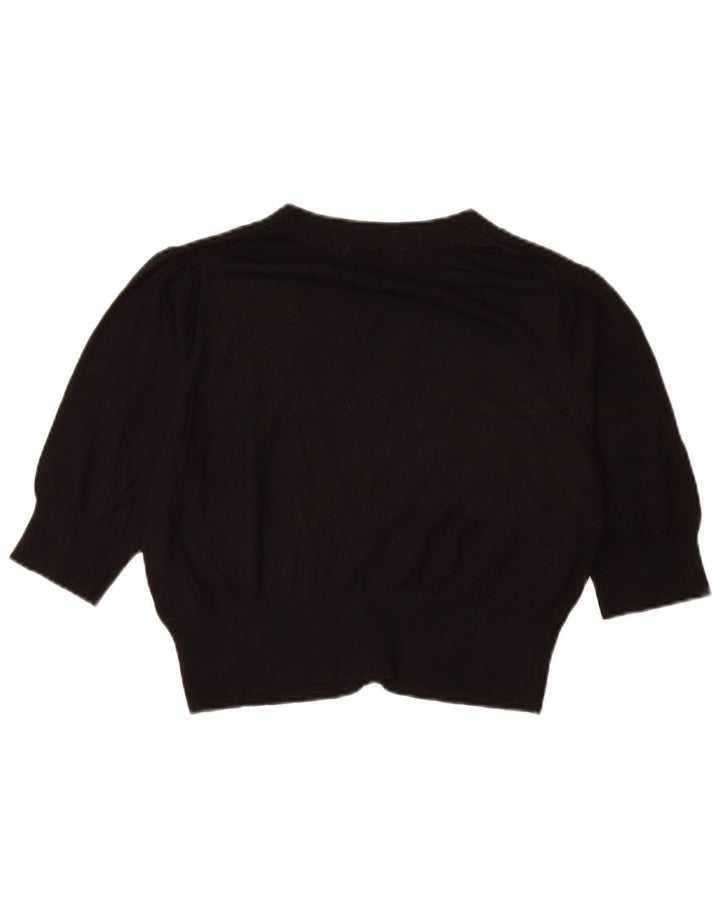 Maglione cardigan corto da donna Marks & Spencer UK 14 medio nero